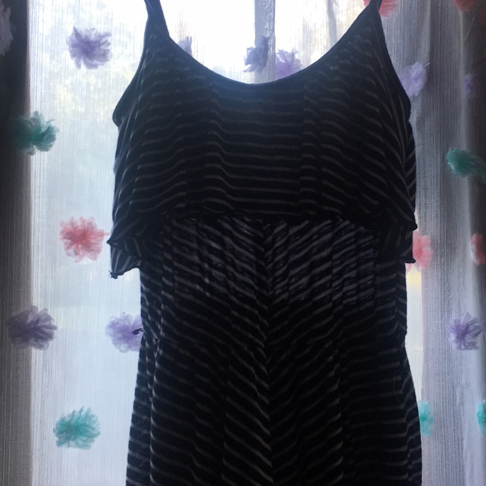 High low cute ruffle dress  (striped)